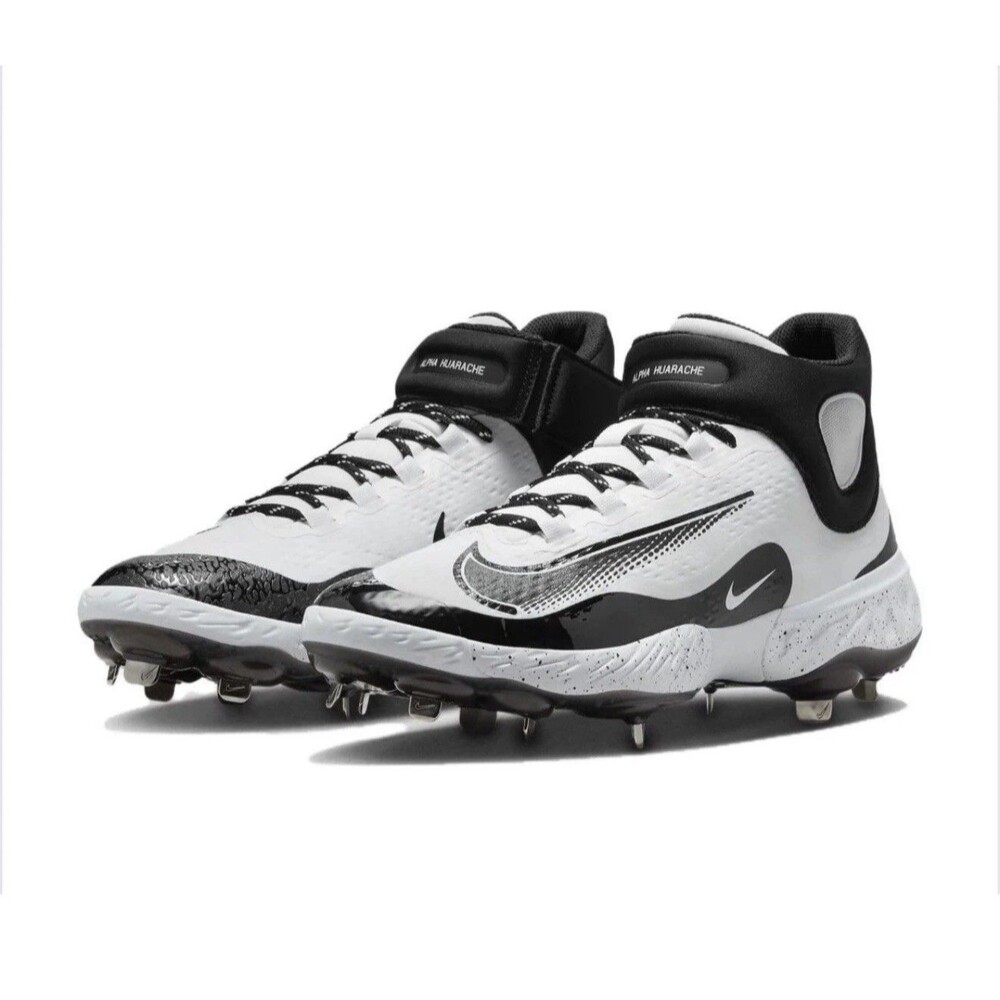 Nike Alpha Huarache Elite 4 Mid Men`s Size 12 Baseball Cleats White FD2744-107